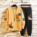 Men's casual sweatshirt and jogger pants set by Pump Lab Fitness, autumn casual wear, shown on a model.