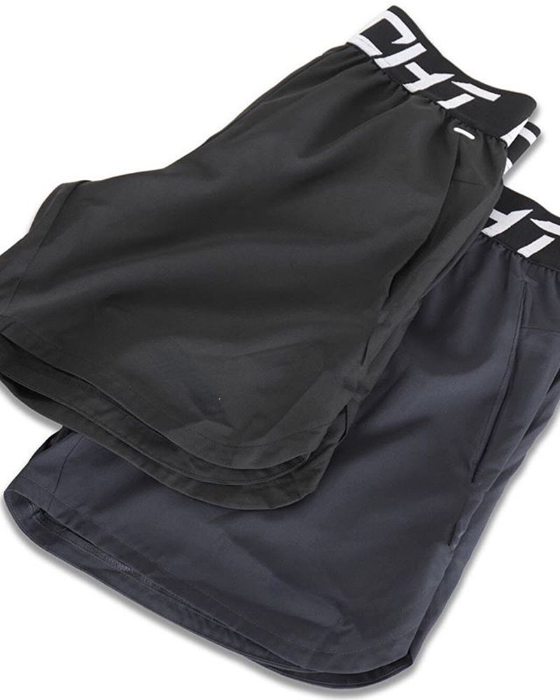 Lightweight men's elastic jogger shorts from Pump Lab Fitness with casual fit, shown in navy blue fabric with elastic waistband