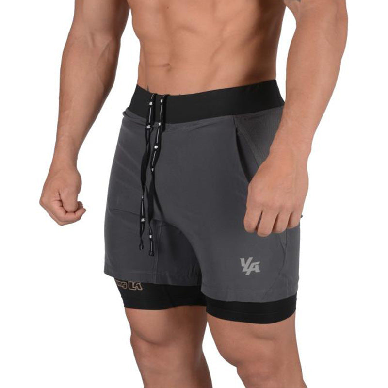 GeToday 2-in-1 compression gym shorts with supportive fit, designed for workout comfort and flexibility.