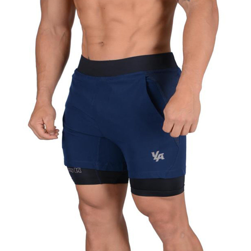 GeToday 2-in-1 compression gym shorts with supportive fit and breathable fabric, ideal for workout and athletic activities.
