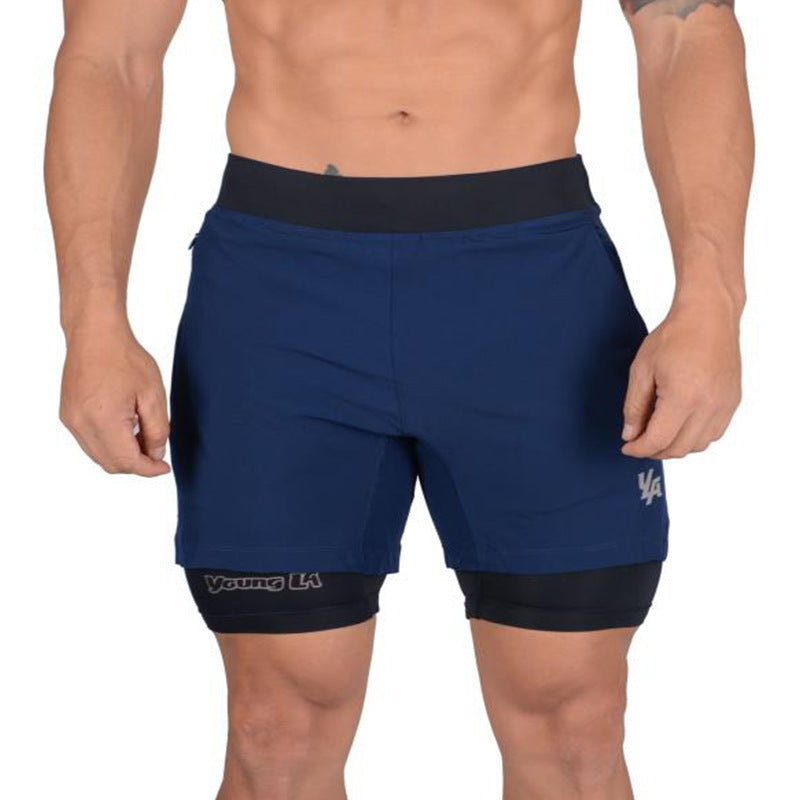 GeToday 2-in-1 compression gym shorts with adjustable waistband and breathable fabric for active workouts.