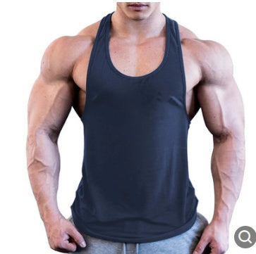 Men's muscle sleeveless workout tank shirt by GeToday, showcasing a gym wear vest designed for fitness and training activities.