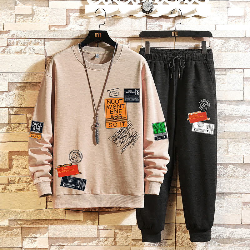 Men's casual sweatshirt and jogger pants set by Pump Lab Fitness, autumn outfit with comfortable fabric and stylish fit