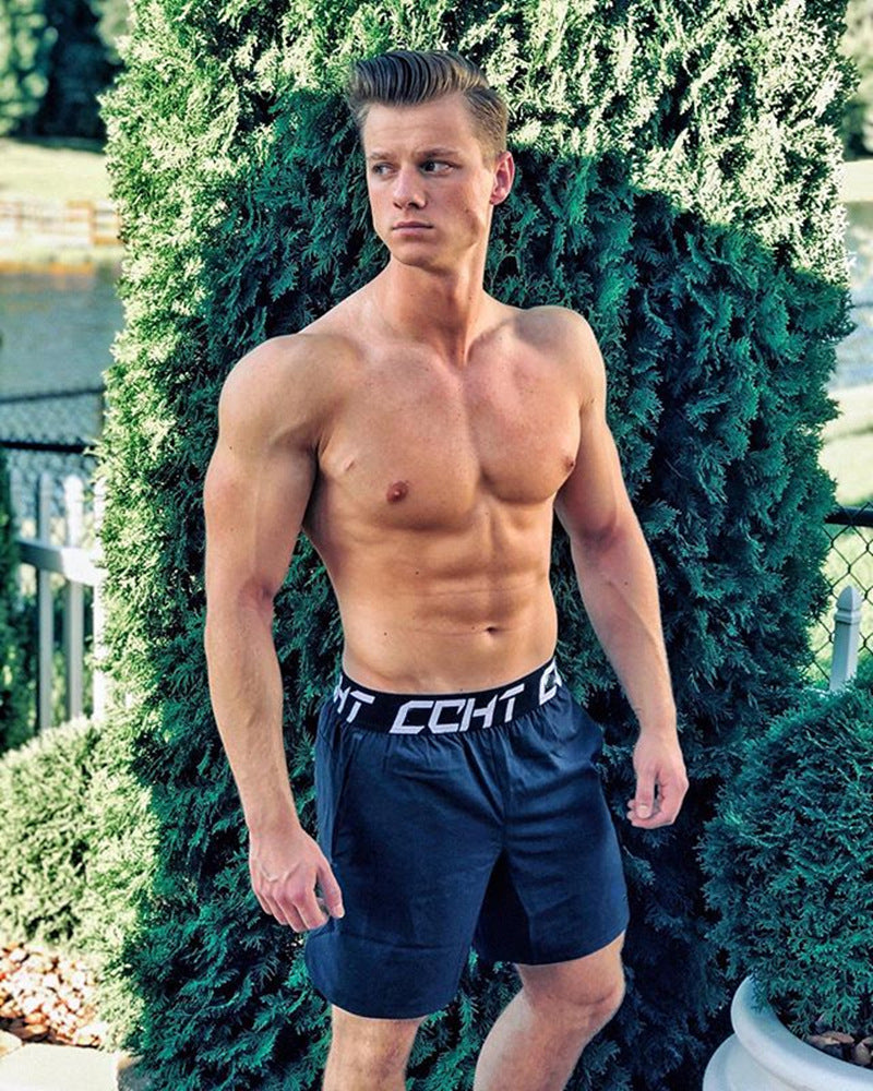 Lightweight men's elastic jogger shorts by Pump Lab Fitness, casual wear with comfortable fit and breathable fabric.
