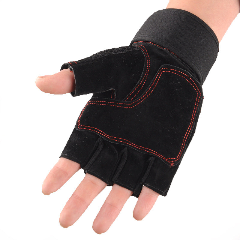 Men's Pump Lab Fitness gym training gloves for summer cycling, half-finger design with padded palms and breathable fabric.