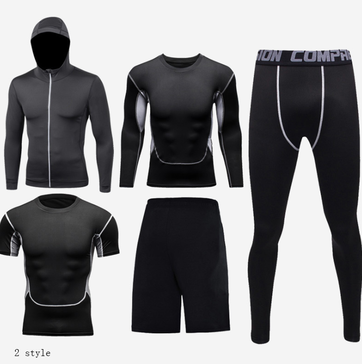 Men's fitness outfit set from Pump Lab Fitness, including gym and running apparel, featuring a moisture-wicking shirt and athletic shorts.