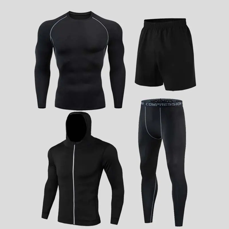 Men's fitness outfit set by Pump Lab Fitness with gym and running apparel, including a moisture-wicking tank top and athletic shorts.