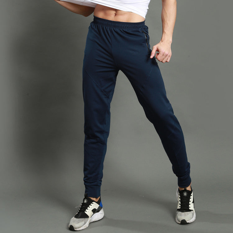 Men's slim fit jogger pants by Pump Lab Fitness, ideal for spring and summer gym workouts, shown in black with elastic waistband