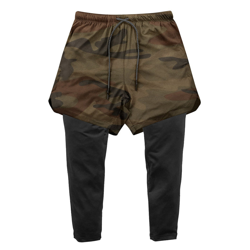Men's 2-in-1 quick dry running gym sports shorts by Pump Lab Fitness, featuring lightweight fabric and adjustable waistband.