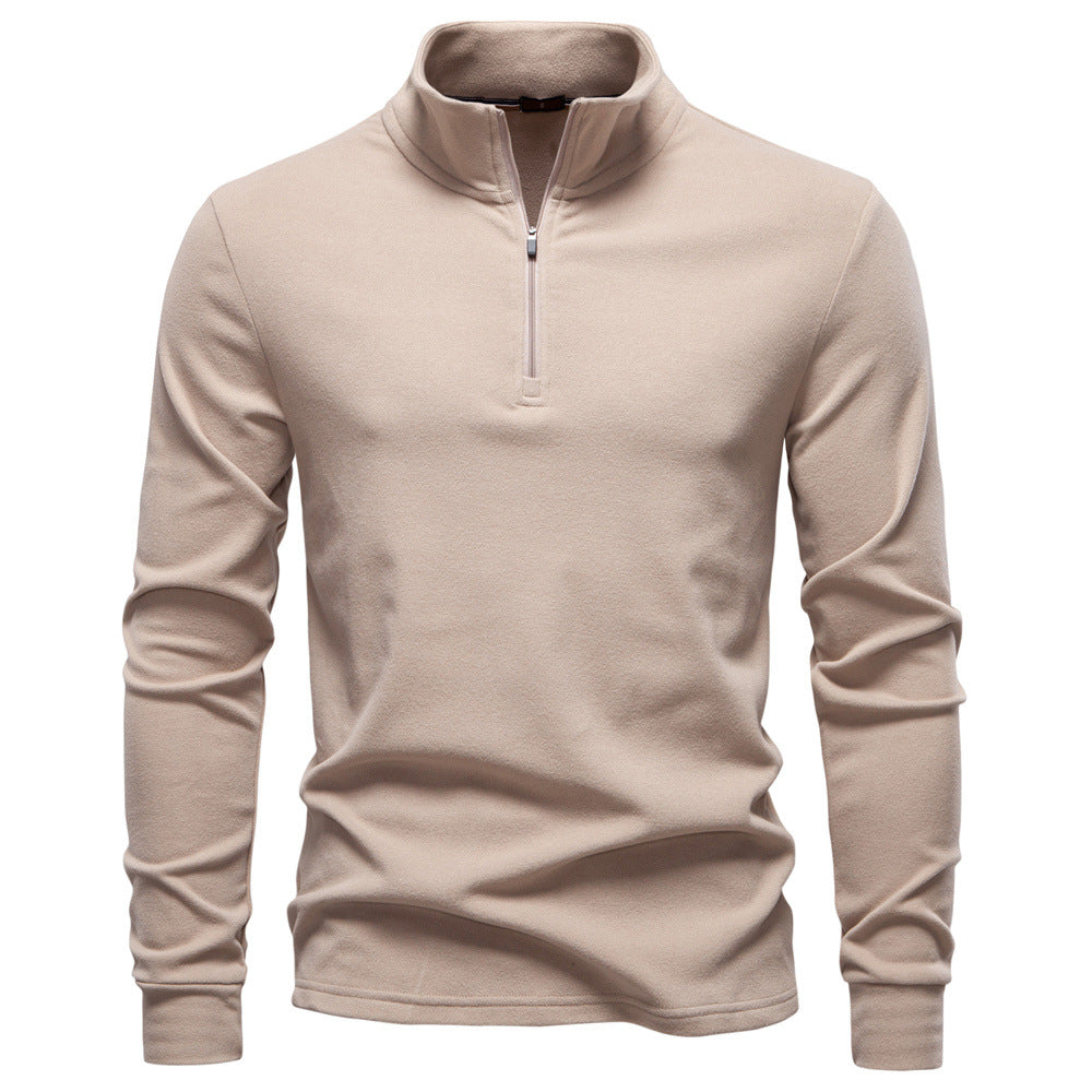Men's GeToday half-zip thermal gym wear base-layer top, made of warm, stretchy fabric for active sports and workouts