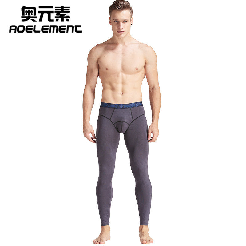 Men's modal thermal tights from Pump Lab Fitness, 2023, shown in black, designed for fall and winter warmth and comfort.