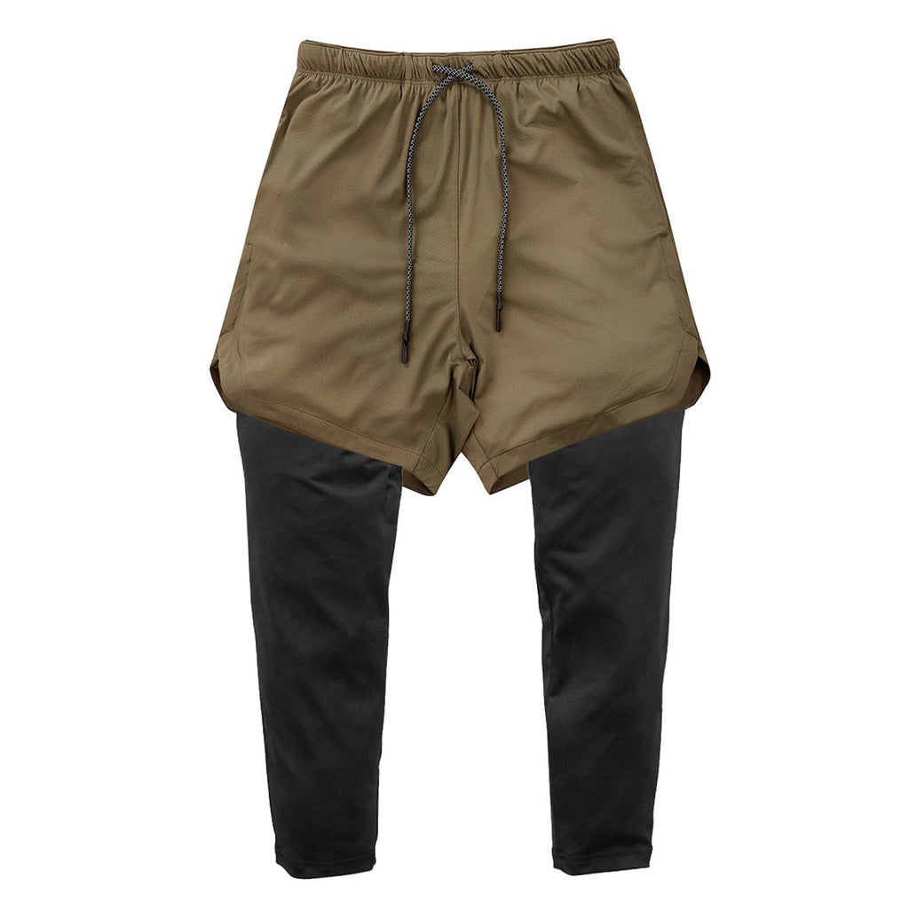 Men's 2-in-1 quick-dry running gym sports shorts from Pump Lab Fitness, featuring lightweight fabric and athletic design