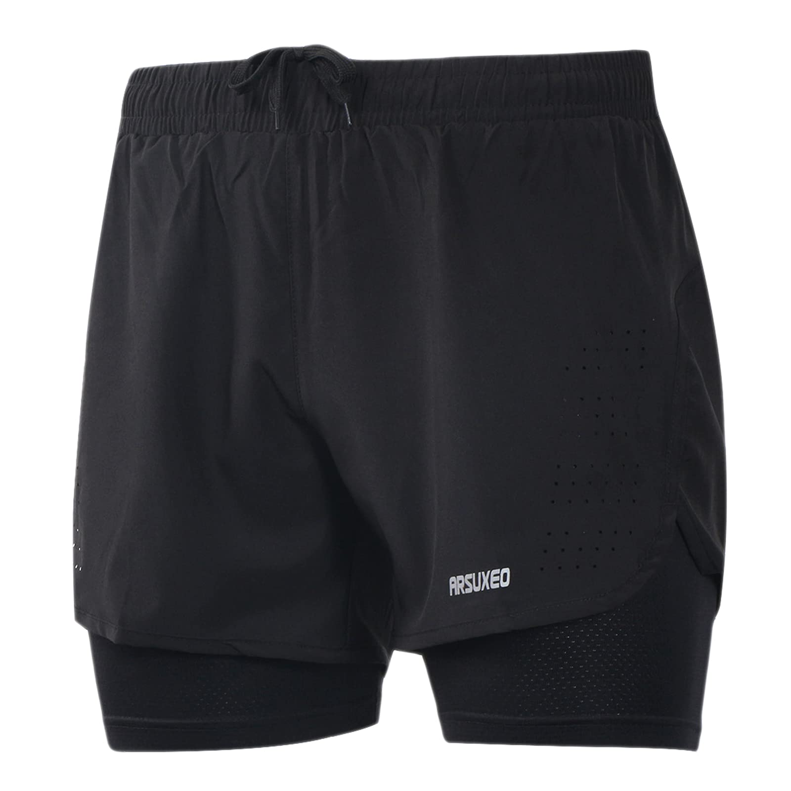 Pump Lab Men's 2-in-1 active training running shorts with quick-dry fabric and adjustable waistband for gym workouts.