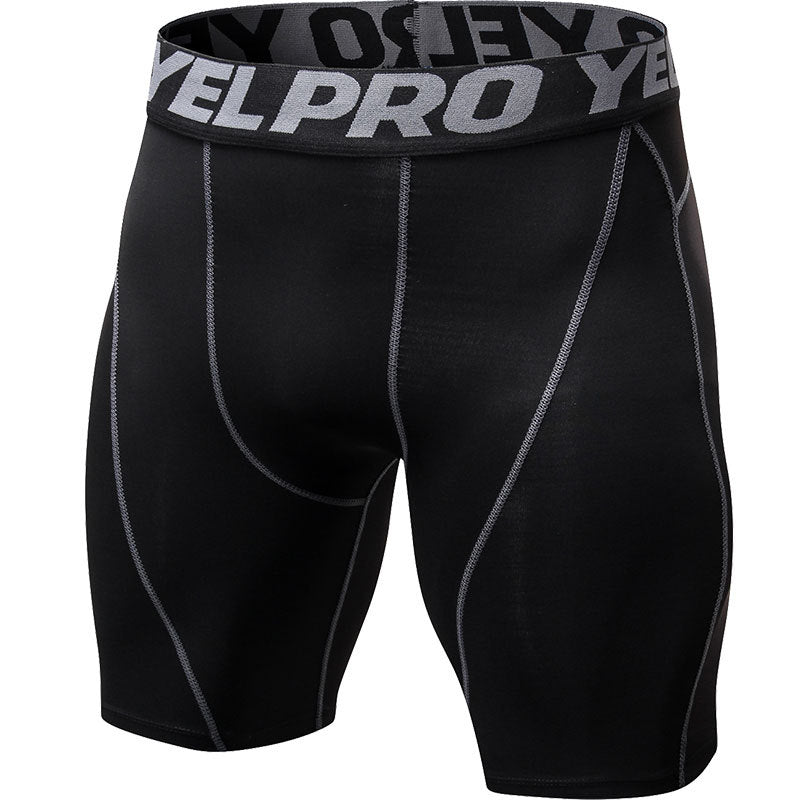 Men's Pro Fitted Gym Running Training Shorts by Pump Lab Fitness, shown in black with athletic fit and breathable fabric.