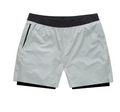 Men's 2-in-1 training shorts by Pump Lab Fitness with zipper pockets, lightweight fabric, and adjustable waistband for workout comfort.