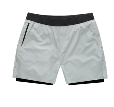 Men's 2-in-1 training shorts by Pump Lab Fitness with zipper pockets, lightweight fabric, and adjustable waistband for workout comfort.