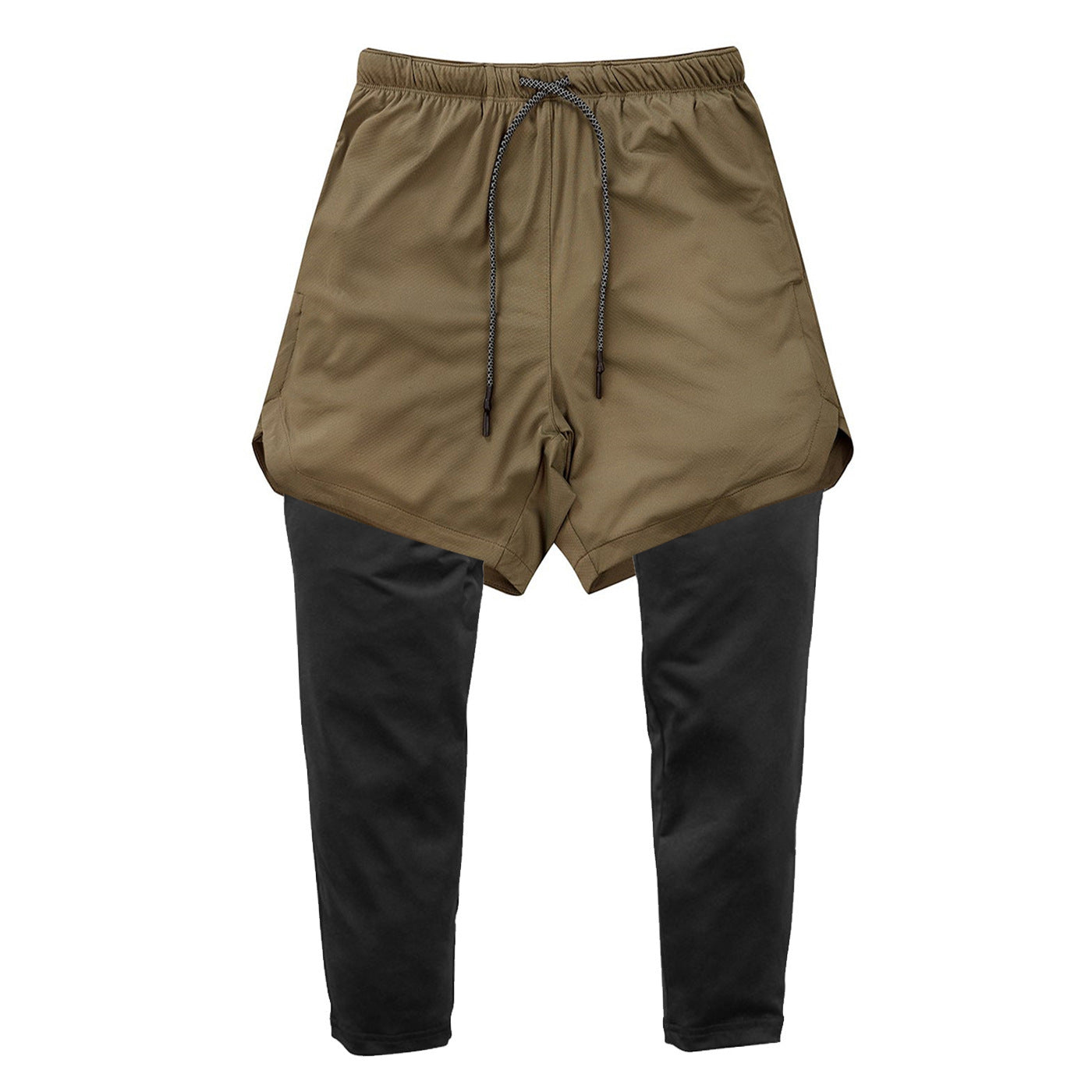 Men's 2-in-1 quick dry running gym sports shorts by Pump Lab Fitness, featuring breathable fabric and athletic fit.