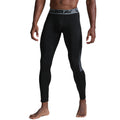 Men's compression sports leggings and tights by Pump Lab Fitness, shown in a close-up highlighting the fitted design and stretchy fabric.