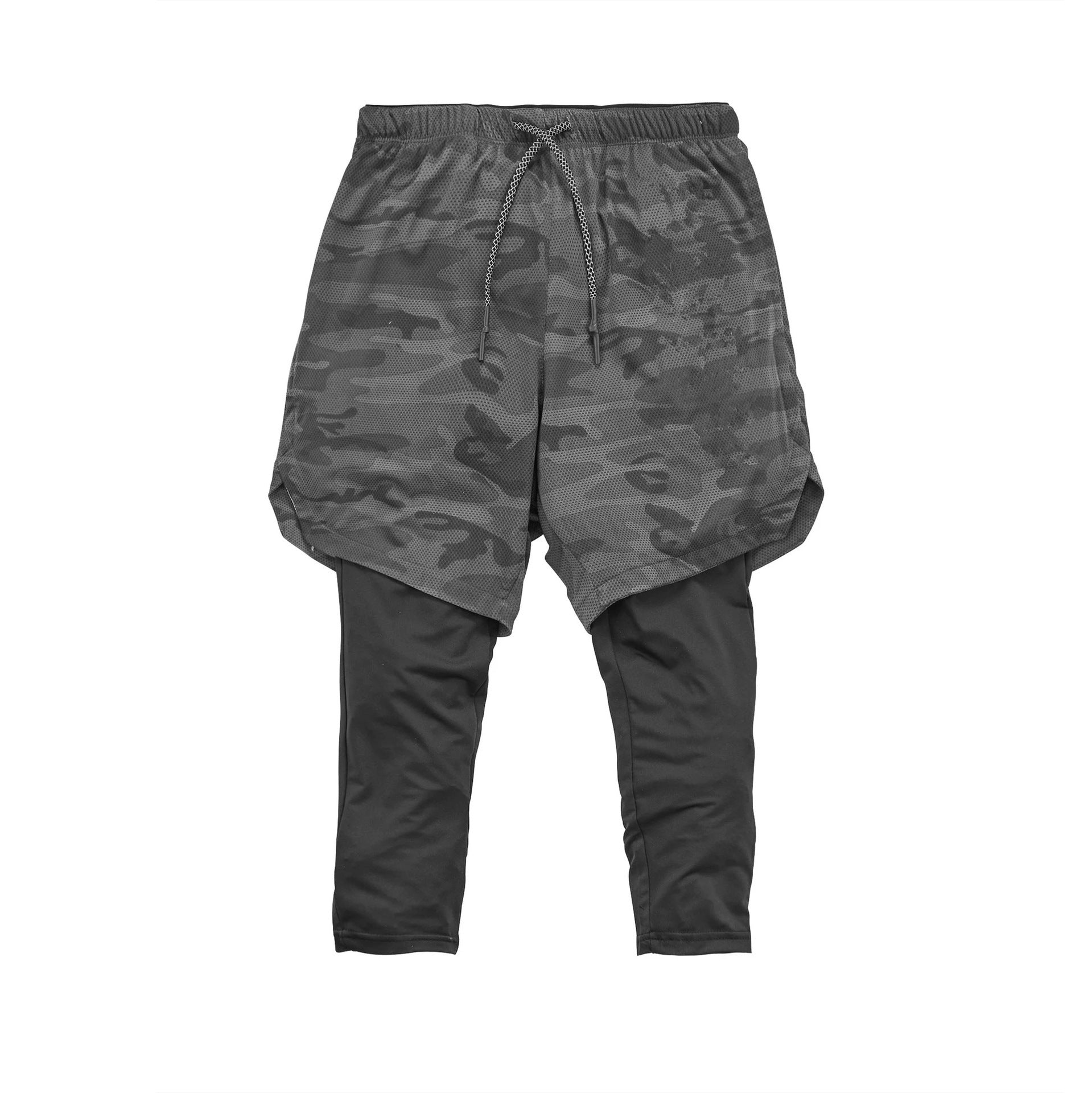 Men's 2-in-1 quick dry running and gym shorts by Pump Lab Fitness, featuring lightweight fabric and adjustable waistband.